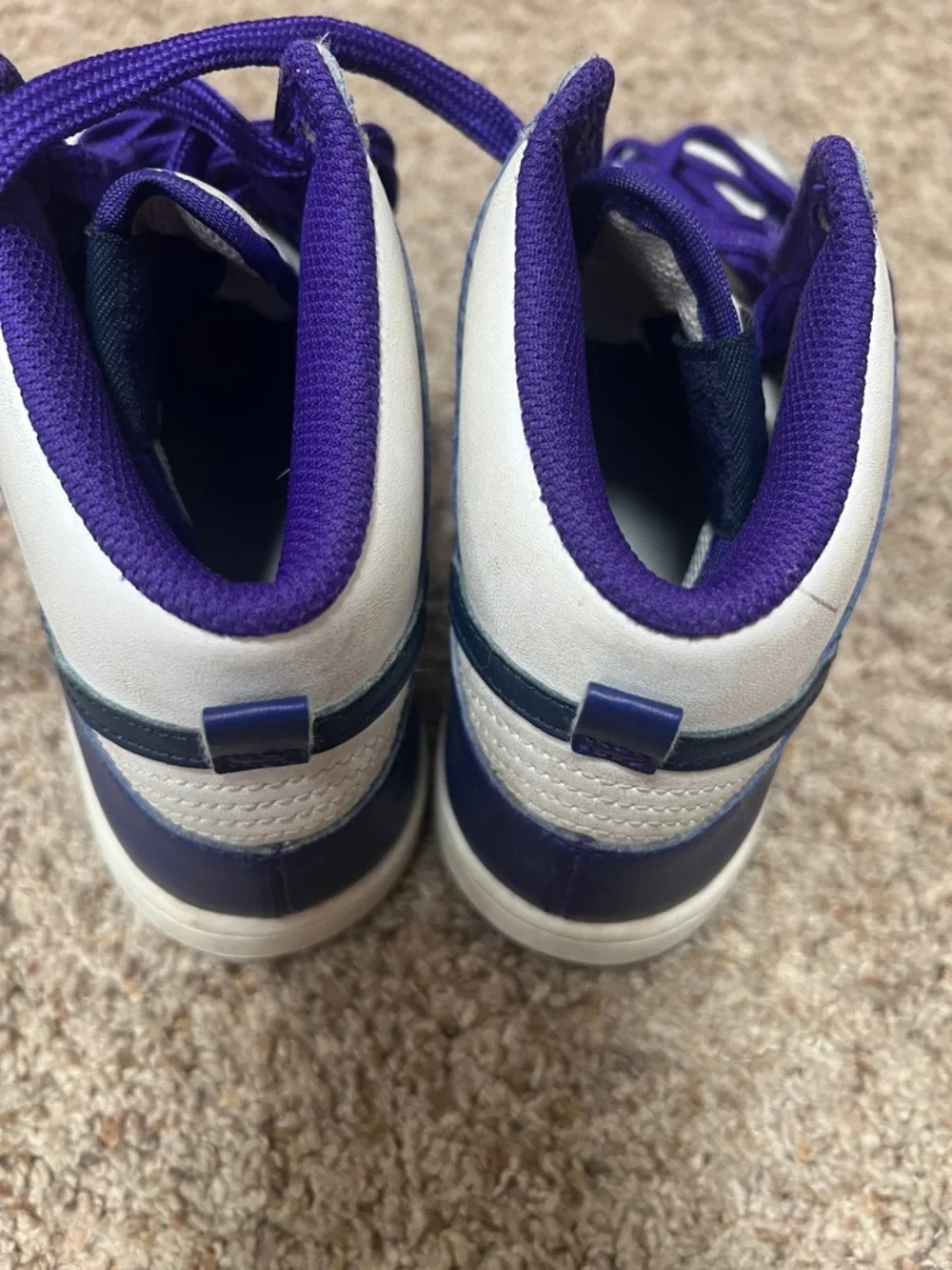 Nike Purple and White High-Top Sneakers size 3 Kids